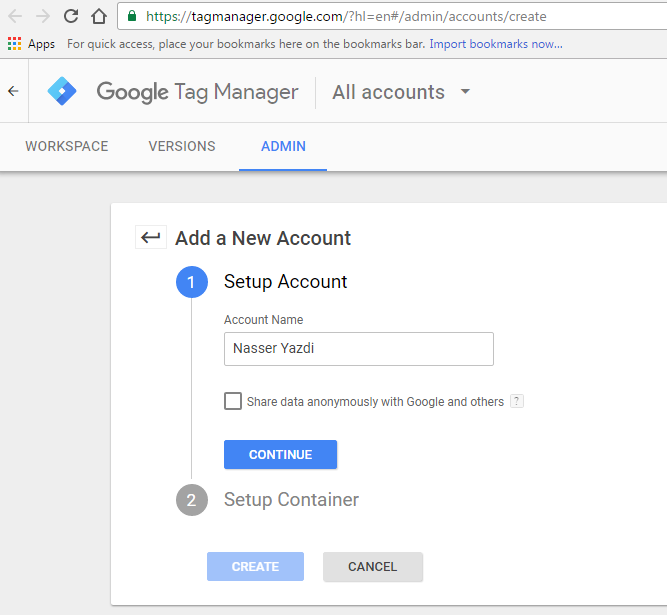 ثبت سایت در گوگل تگ منیجر