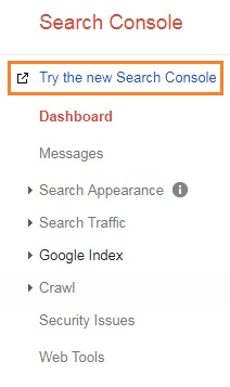 Google Search Console new search console